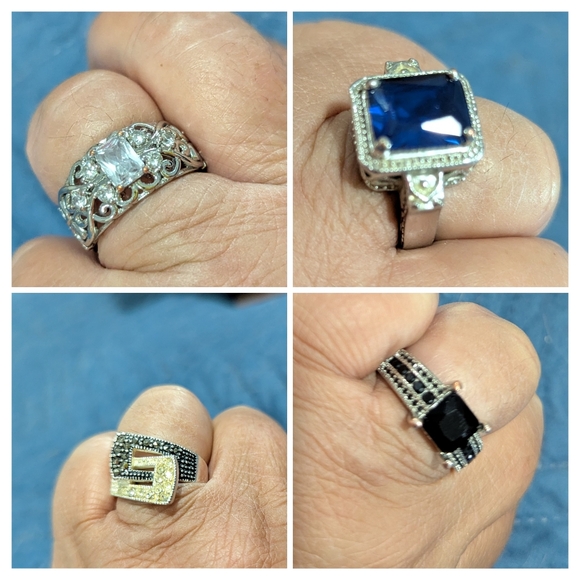 Lot Of 4 Us D Rings Size Between 7.5 / 8 - Picture 1 of 3